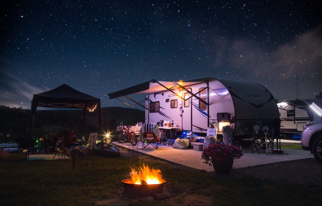 Starry Sky - Camping Trailer at Night
